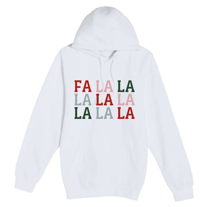 Christmas Holiday Red & Green Fa La La La La Premium Pullover Hoodie