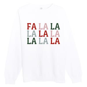 Christmas Holiday Red & Green Fa La La La La Premium Crewneck Sweatshirt