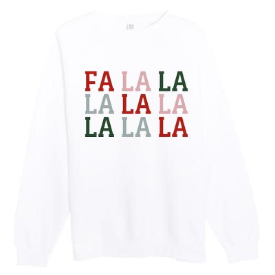 Christmas Holiday Red & Green Fa La La La La Premium Crewneck Sweatshirt