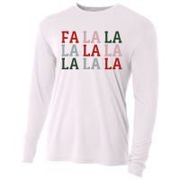 Christmas Holiday Red & Green Fa La La La La Cooling Performance Long Sleeve Crew