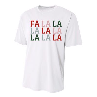 Christmas Holiday Red & Green Fa La La La La Performance Sprint T-Shirt