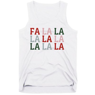 Christmas Holiday Red & Green Fa La La La La Tank Top