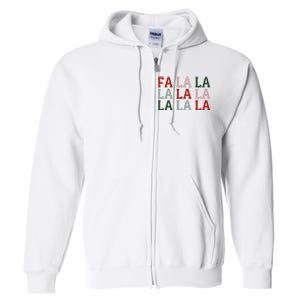 Christmas Holiday Red & Green Fa La La La La Full Zip Hoodie