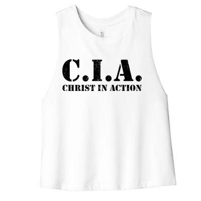 Christ In Action CIA Women's Racerback Cropped Tank