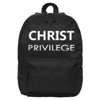 Christ Privilege 16 in Basic Backpack