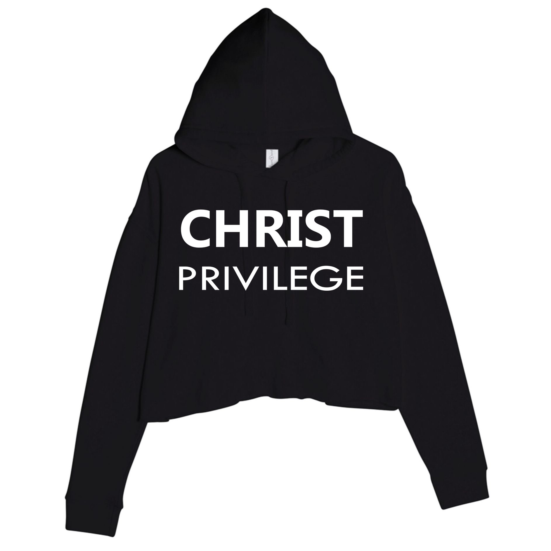 Christ Privilege Crop Fleece Hoodie