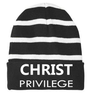 Christ Privilege Striped Beanie with Solid Band