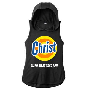 Christ Stain Remover Wash Away Your Sins Ladies PosiCharge Tri-Blend Wicking Draft Hoodie Tank