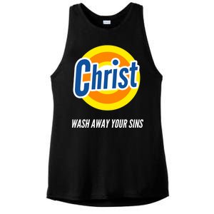 Christ Stain Remover Wash Away Your Sins Ladies PosiCharge Tri-Blend Wicking Tank