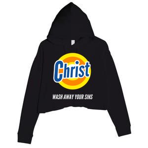 Christ Stain Remover Wash Away Your Sins Crop Fleece Hoodie