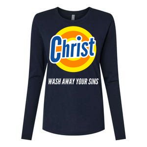 Christ Stain Remover Wash Away Your Sins Womens Cotton Relaxed Long Sleeve T-Shirt