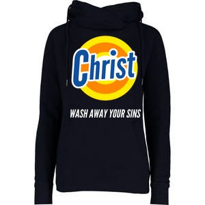 Christ Stain Remover Wash Away Your Sins Womens Funnel Neck Pullover Hood