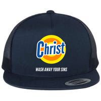 Christ Stain Remover Wash Away Your Sins Flat Bill Trucker Hat