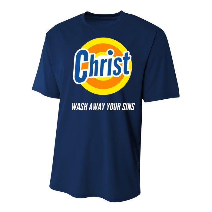 Christ Stain Remover Wash Away Your Sins Youth Performance Sprint T-Shirt