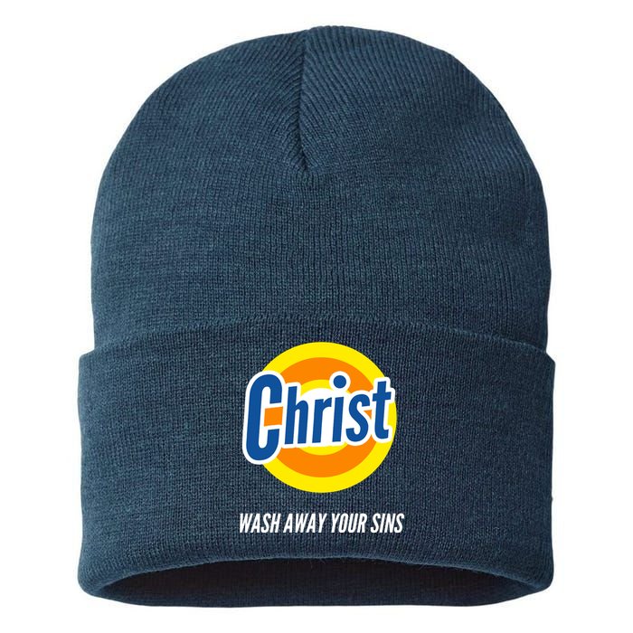 Christ Stain Remover Wash Away Your Sins Sustainable Knit Beanie