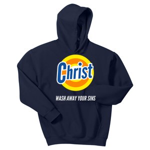 Christ Stain Remover Wash Away Your Sins Kids Hoodie