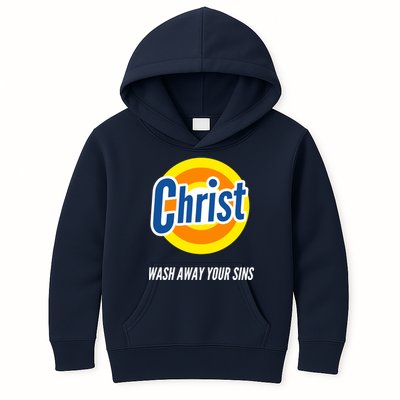 Christ Stain Remover Wash Away Your Sins Kids Hoodie