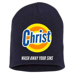 Christ Stain Remover Wash Away Your Sins Short Acrylic Beanie