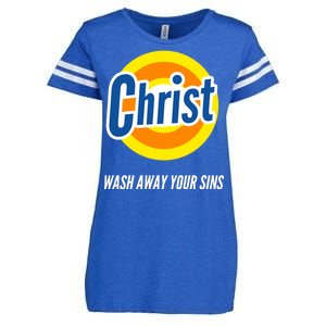 Christ Stain Remover Wash Away Your Sins Enza Ladies Jersey Football T-Shirt