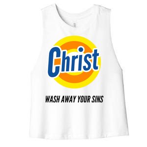 Christ Stain Remover Wash Away Your Sins Women's Racerback Cropped Tank