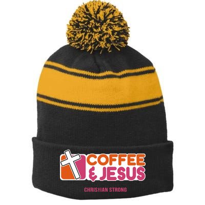 Christian Dunkin Strong Stripe Pom Pom Beanie