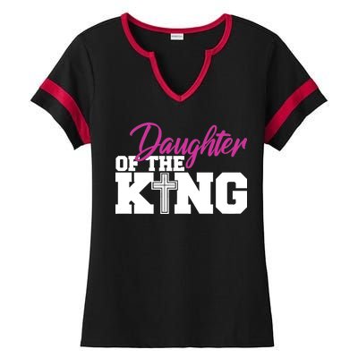 Christian Faith - Daughter Of The King Ladies Halftime Notch Neck Tee