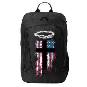 Christian Patriotic USA Flag City Backpack