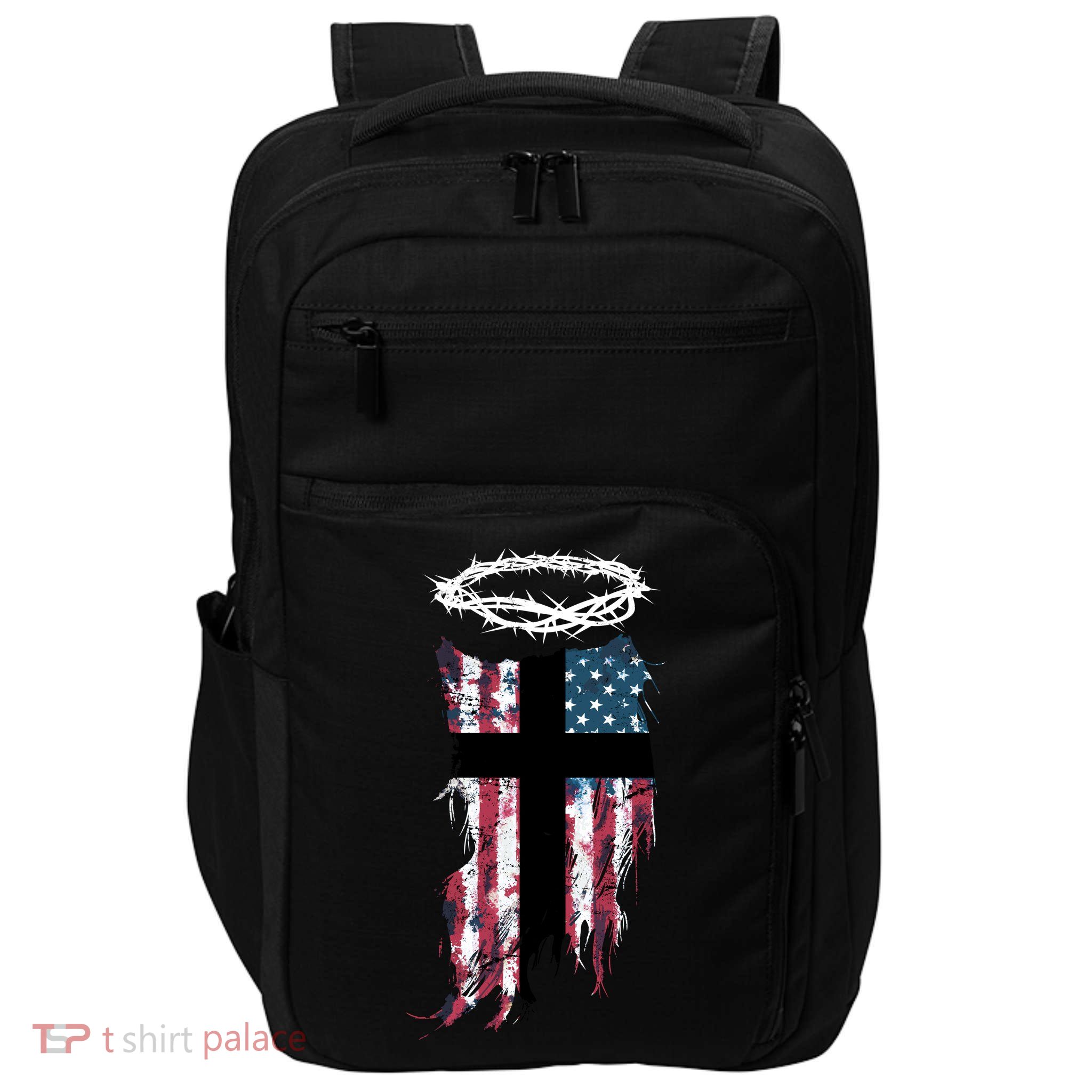 Christian Patriotic USA Flag Impact Tech Backpack