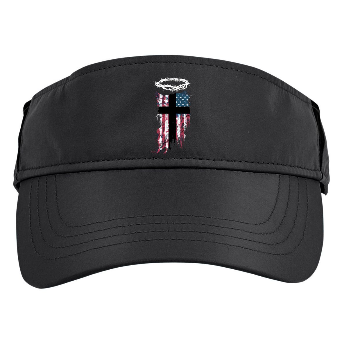 Christian Patriotic USA Flag Adult Drive Performance Visor