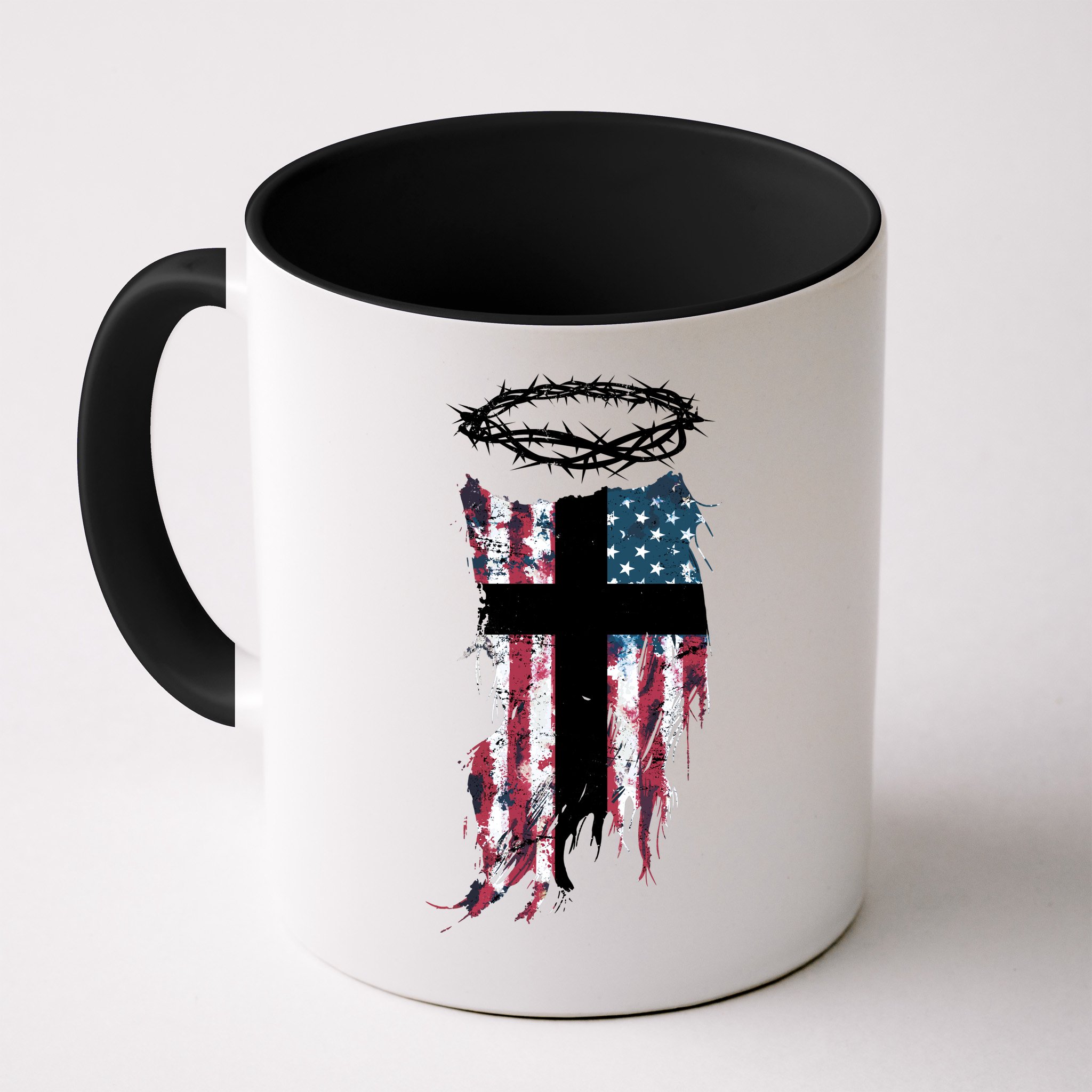 Christian Patriotic USA Flag Mug