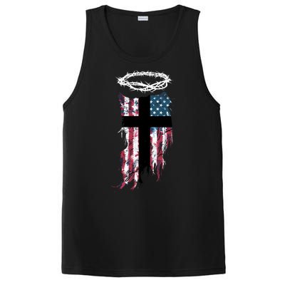 Christian Patriotic USA Flag PosiCharge Competitor Tank