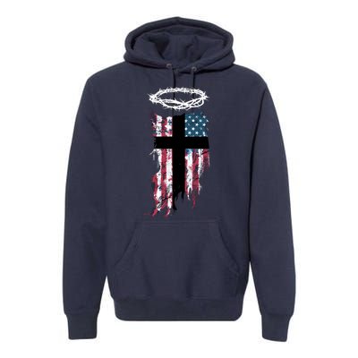 Christian Patriotic USA Flag Premium Hoodie