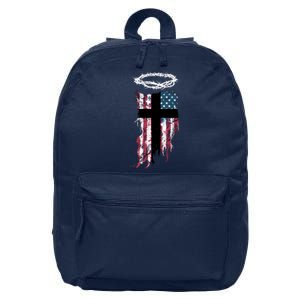 Christian Patriotic USA Flag 16 in Basic Backpack