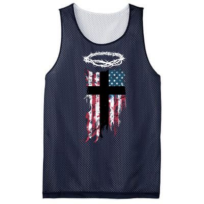 Christian Patriotic USA Flag Mesh Reversible Basketball Jersey Tank