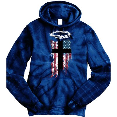 Christian Patriotic USA Flag Tie Dye Hoodie