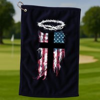 Christian Patriotic USA Flag Golf Towel