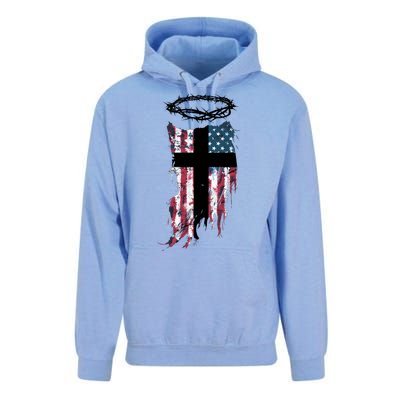 Christian Patriotic USA Flag Unisex Surf Hoodie