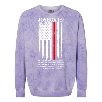 Christian Red Thin Line Colorblast Crewneck Sweatshirt