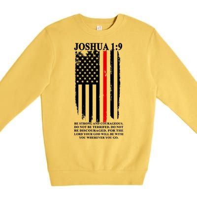 Christian Red Thin Line Premium Crewneck Sweatshirt