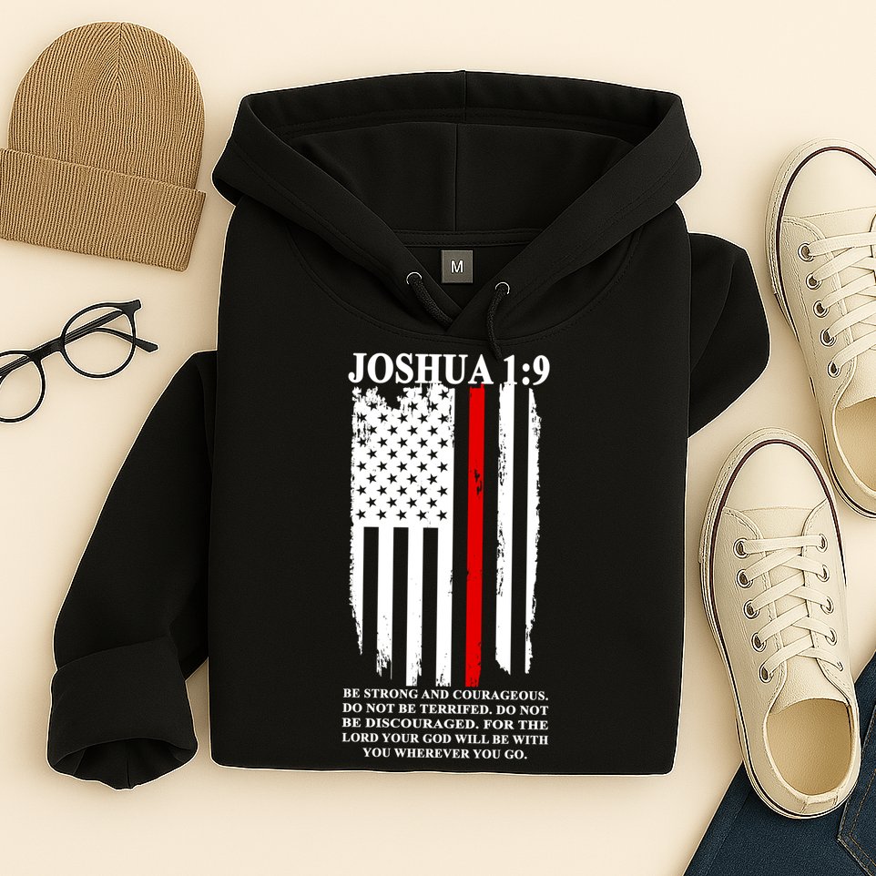 Christian Red Thin Line Hoodie