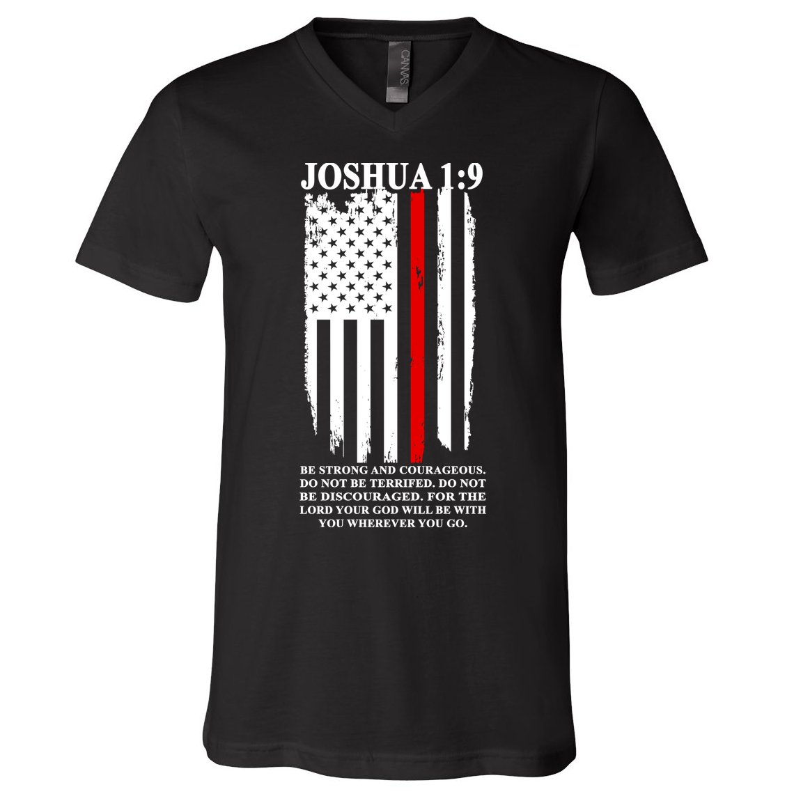 Christian Red Thin Line V-Neck T-Shirt