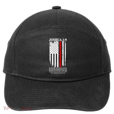 Christian Red Thin Line 7-Panel Snapback Hat