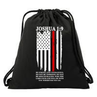 Christian Red Thin Line Drawstring Bag
