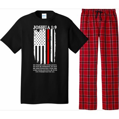 Christian Red Thin Line Pajama Set