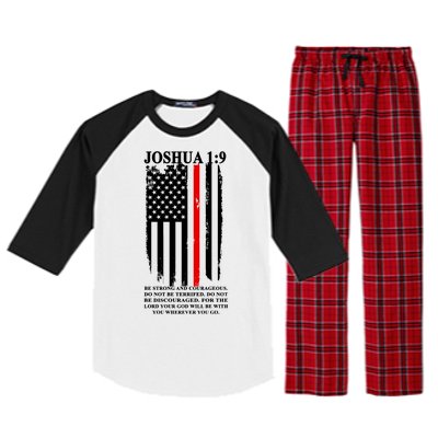 Christian Red Thin Line Raglan Sleeve Pajama Set