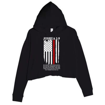 Christian Red Thin Line Crop Fleece Hoodie