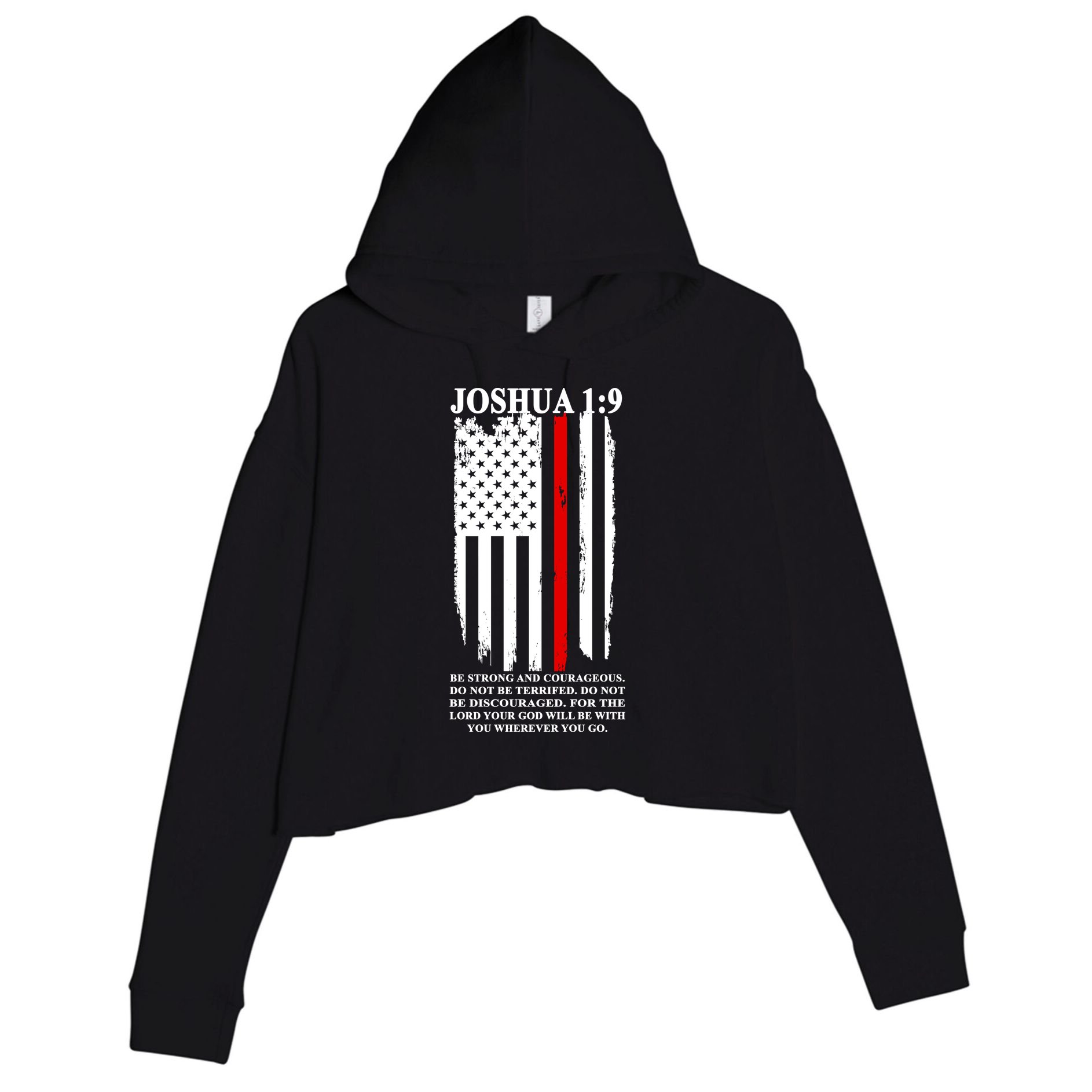 Christian Red Thin Line Crop Fleece Hoodie