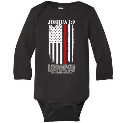 Christian Red Thin Line Baby Long Sleeve Bodysuit