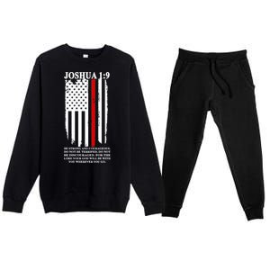 Christian Red Thin Line Premium Crewneck Sweatsuit Set