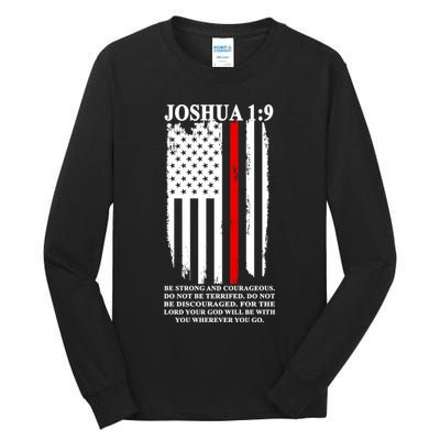 Christian Red Thin Line Tall Long Sleeve T-Shirt